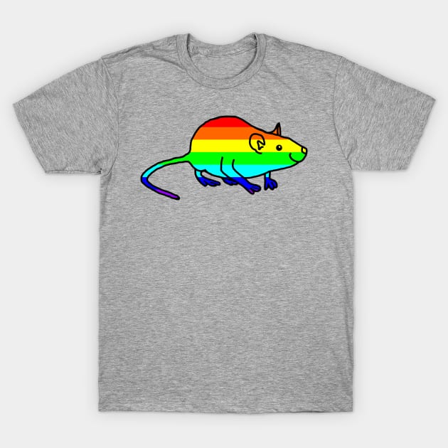 Cute Rainbow Rat T-Shirt by ellenhenryart